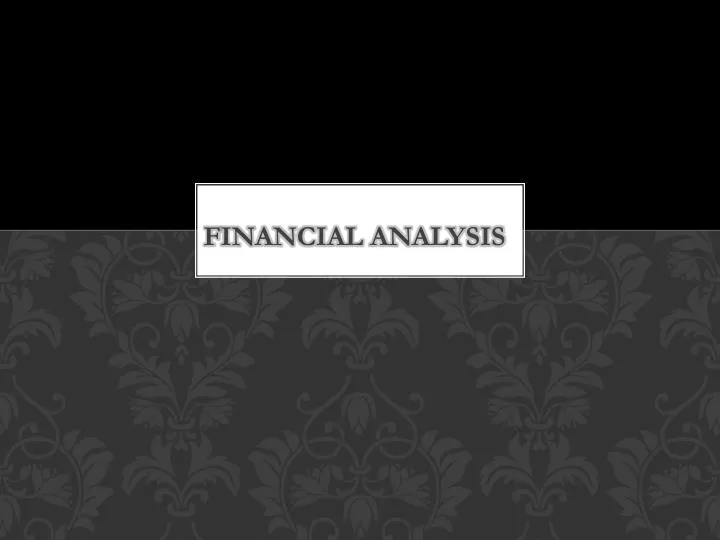 f inancial analysis