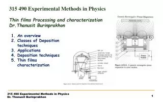 315 490 Experimental Methods in Physics