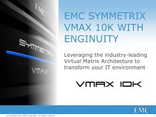 EMC SYMMETRIX VMAX 10K WITH ENGINUITY
