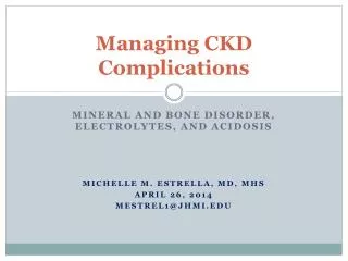 Managing CKD Complications