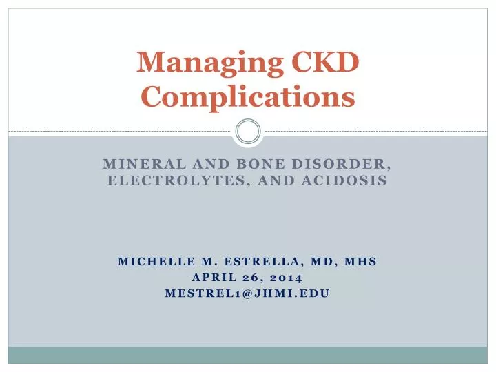 managing ckd complications