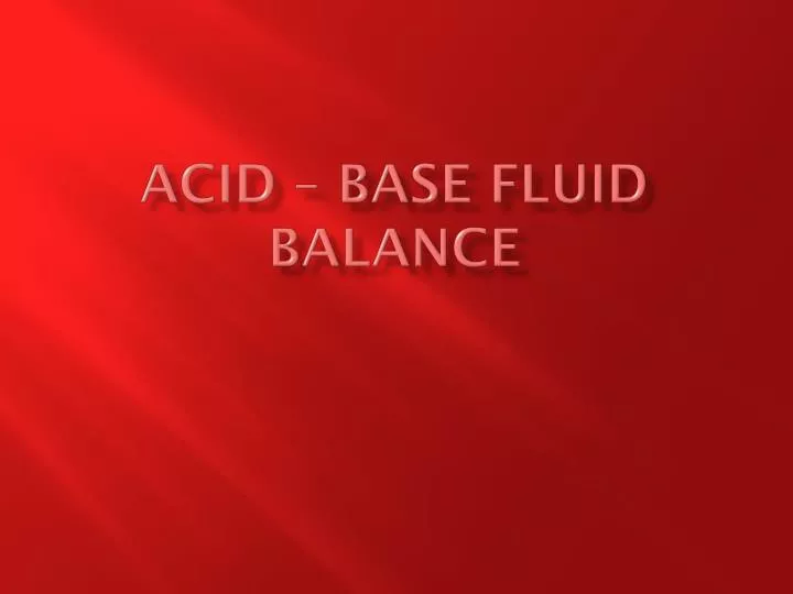 acid base fluid balance