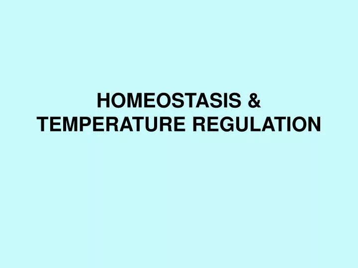 homeostasis temperature regulation