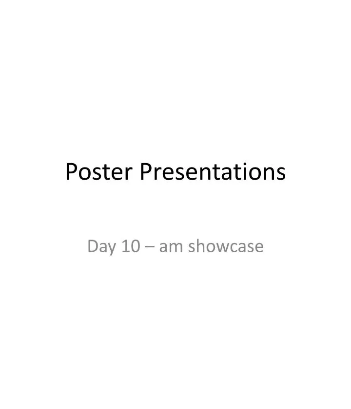 poster presentations