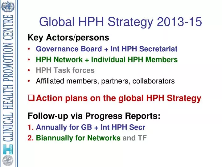 global hph strategy 2013 15