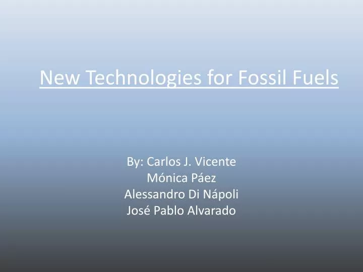 new technologies for fossil fuels