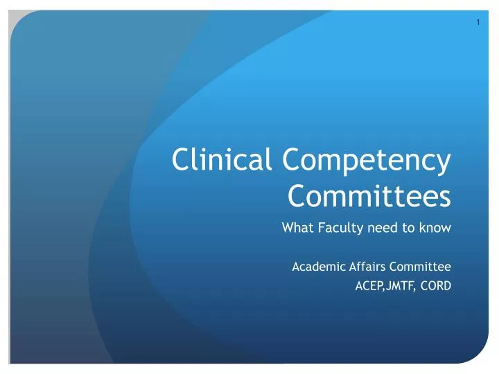clinical competency committees