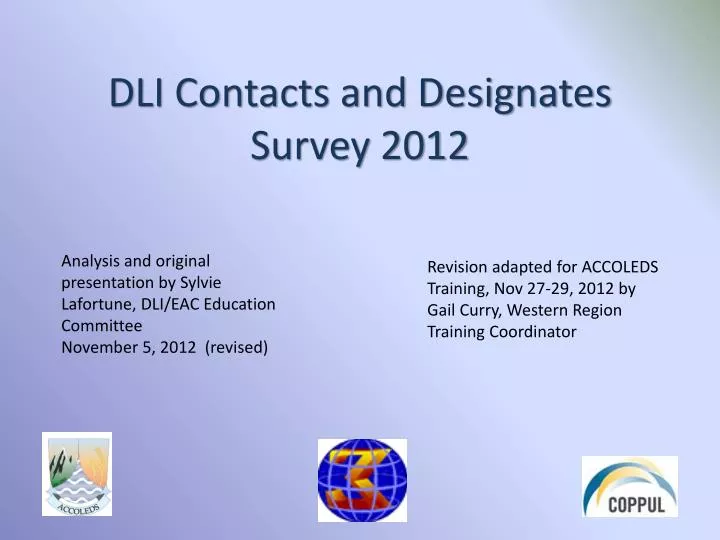 dli contacts and designates survey 2012
