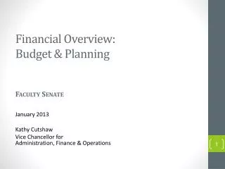 Financial Overview: Budget &amp; Planning