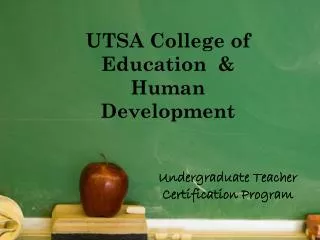 UTSA College of Education &amp; Human Development