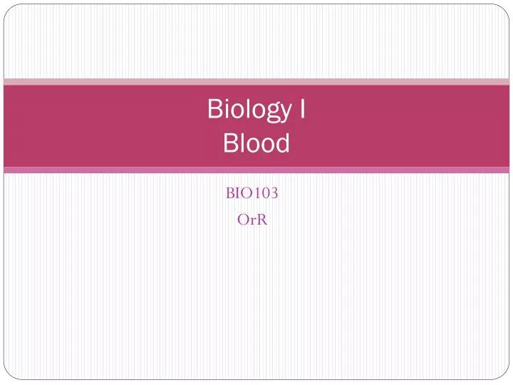 biology i blood