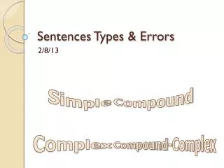 Sentences Types &amp; Errors