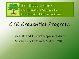 CTE Credential Program