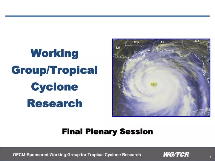 working group tropical cyclone research