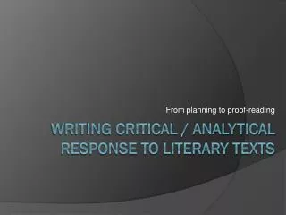 from planning to proof reading