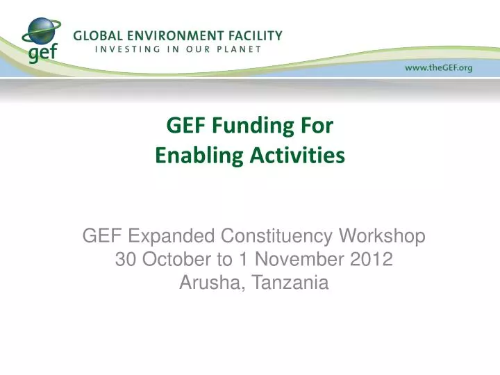 gef funding for enabling activities