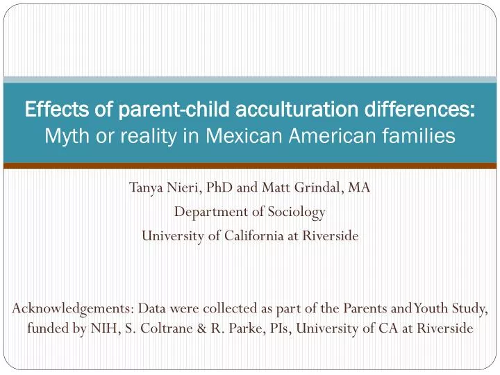 effects of parent child acculturation differences myth or reality in mexican american families
