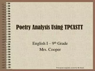 poetry analysis using tpcastt