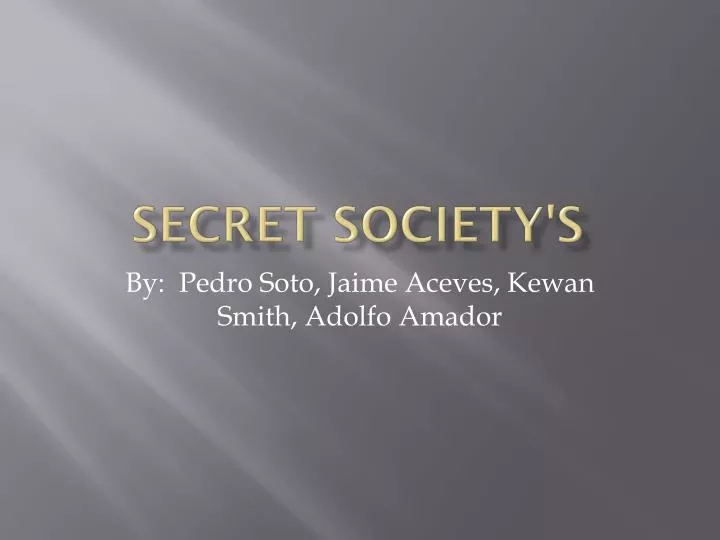 secret society s