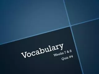 Vocabulary