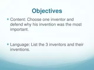 Objectives