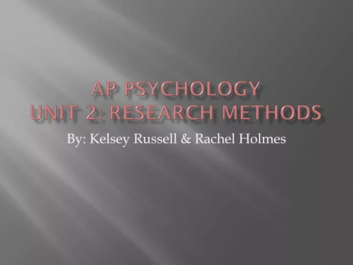 ap psychology unit 2 research methods
