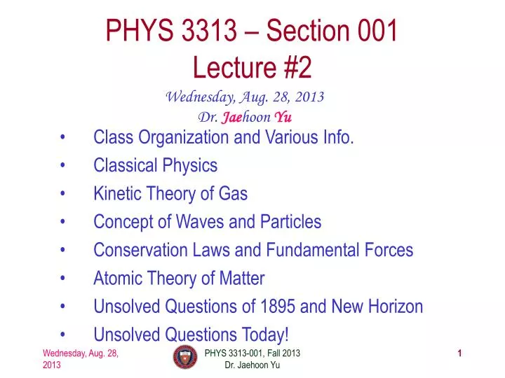phys 3313 section 001 lecture 2