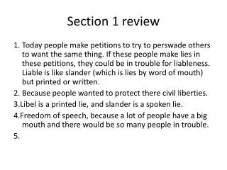 Section 1 review