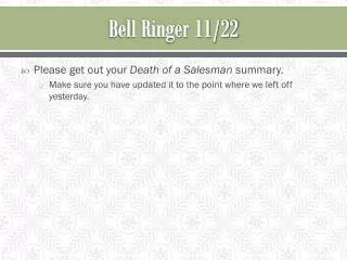 Bell Ringer 11/22
