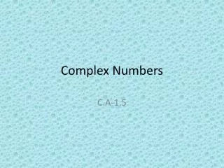 complex numbers
