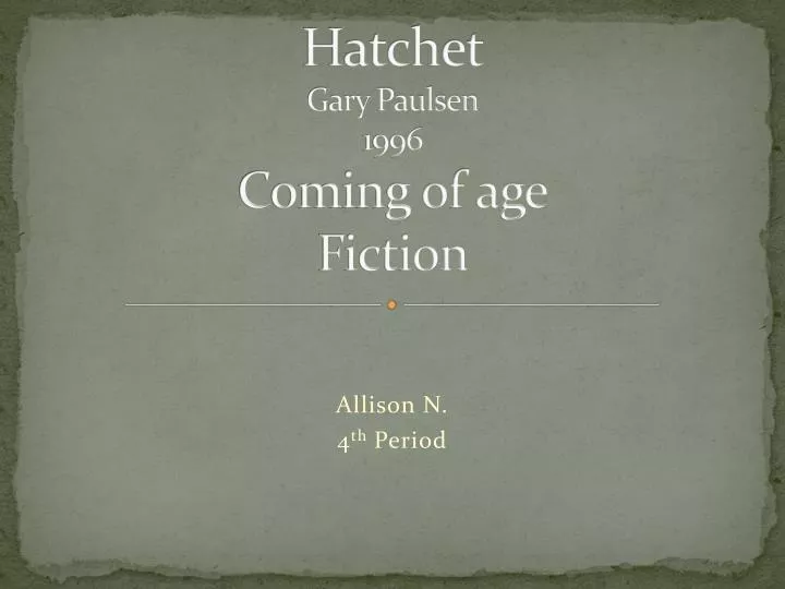 hatchet gary paulsen 1996 coming of age fiction