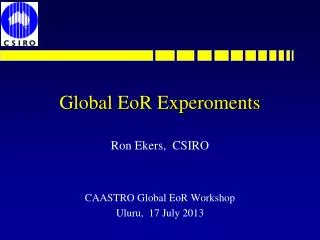 Global EoR Experoments