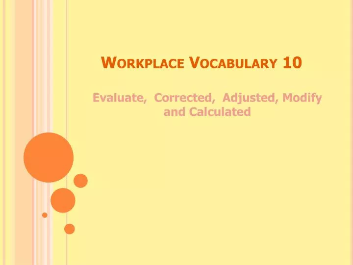 workplace vocabulary 10