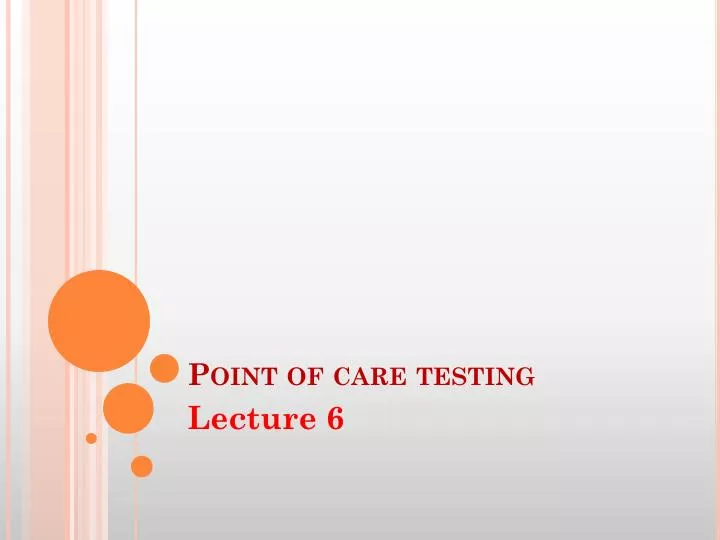 point of care testing