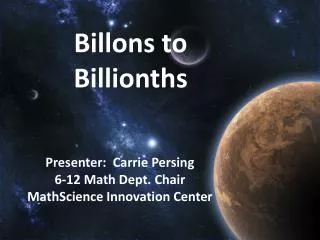 Billons to Billionths