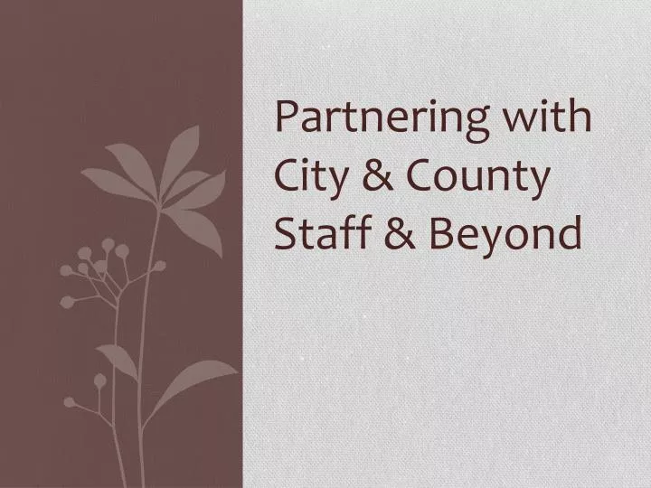 partnering with city county staff beyond