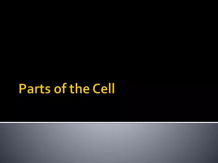 parts of the cell