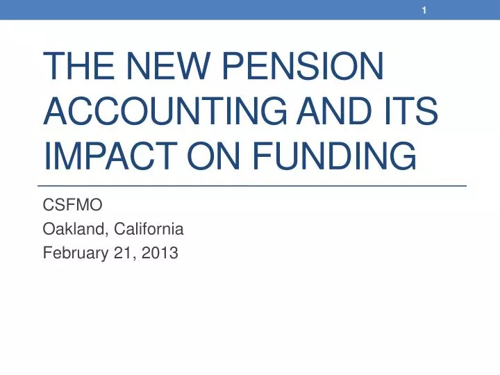 the new pension accounting and its impact on funding