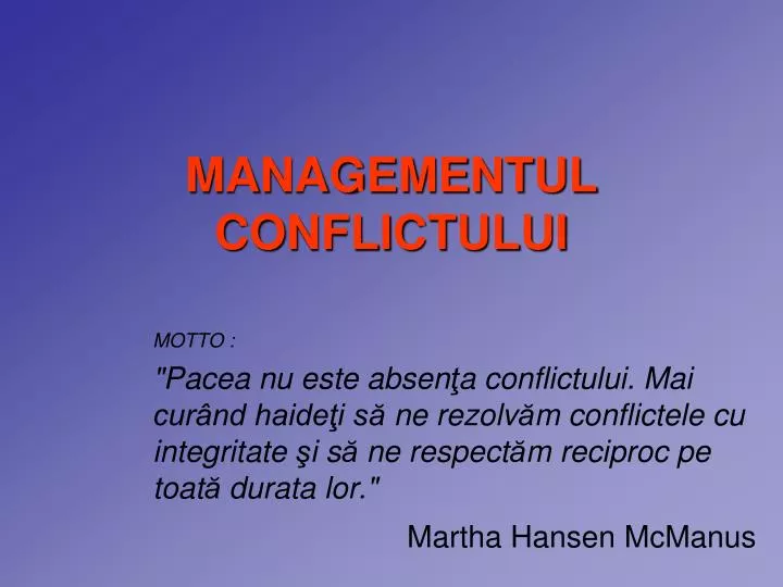 managementul conflictului