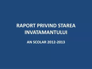 raport privind starea invatamantului