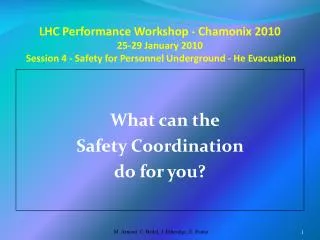 What can the Safety Coordination do for you?