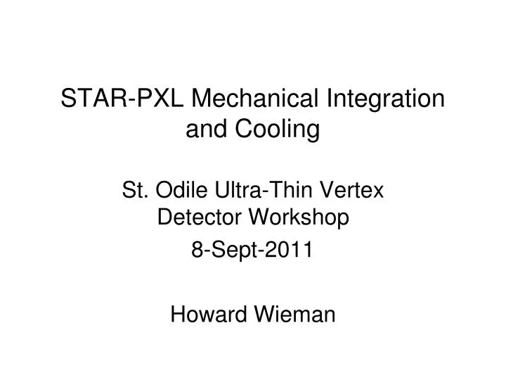 star pxl mechanical integration and cooling