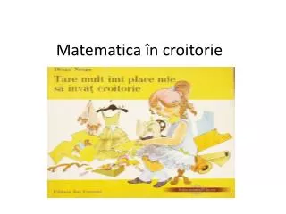 Matematica în croitorie