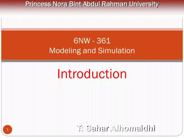 6nw 361 modeling and simulation introduction
