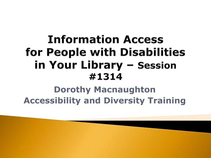 information access for people with disabilities in your library session 1314