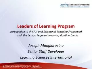 Leaders of Learning Program