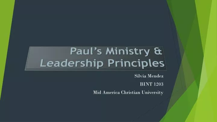 paul s ministry leadership principles