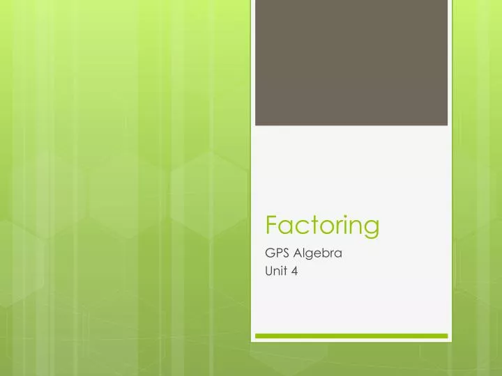 factoring