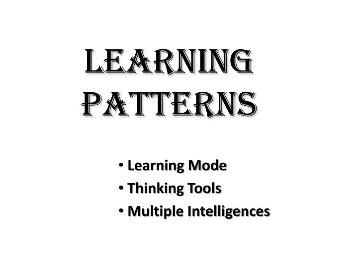 learning patterns