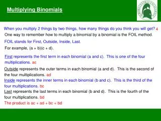 Multiplying Binomials